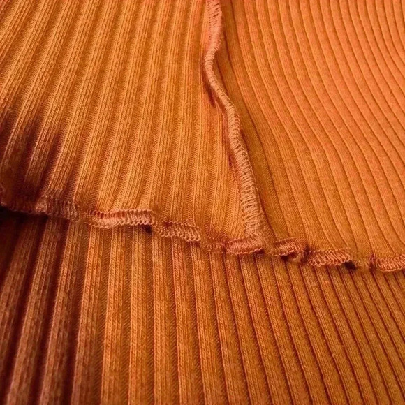 CULTURE CODE ribbed knit mock neck bodycon orange midi dress women's small - Picture 8 of 12